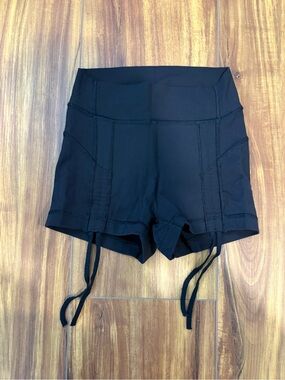 lululemon athletica Black High-Rise Drawstring Active Shorts